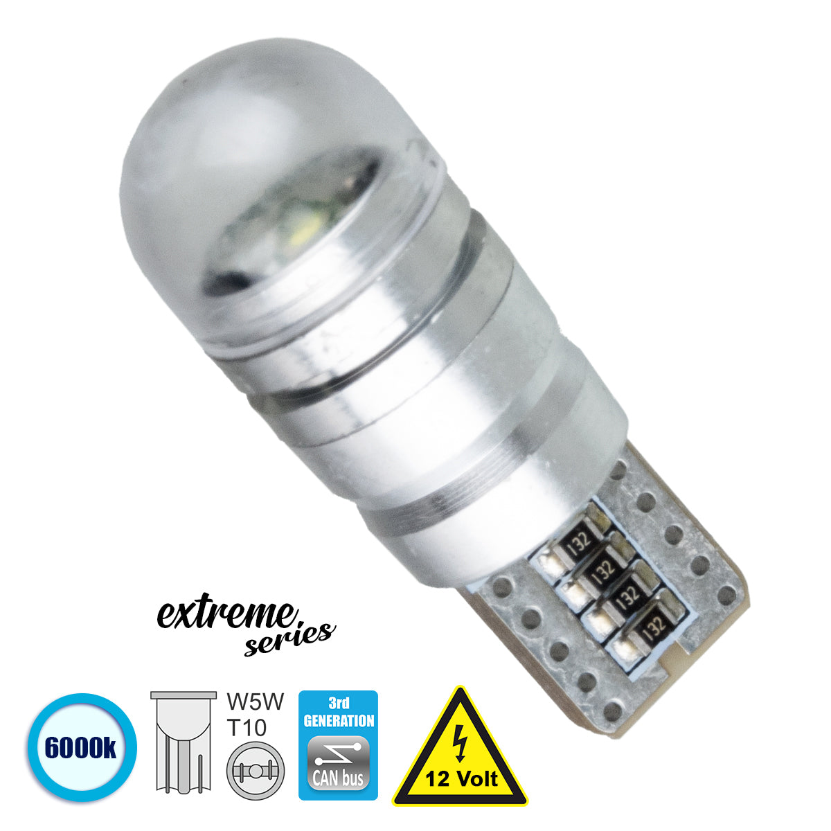 T10 W5W 81099 Λάμπα Αυτοκίνητου 3rd Generation Can-Bus Extreme Series LED 1 CREE XHP35 5W 705lm 360° DC 12V IP20 Ψυχρό Λευκό 6000K