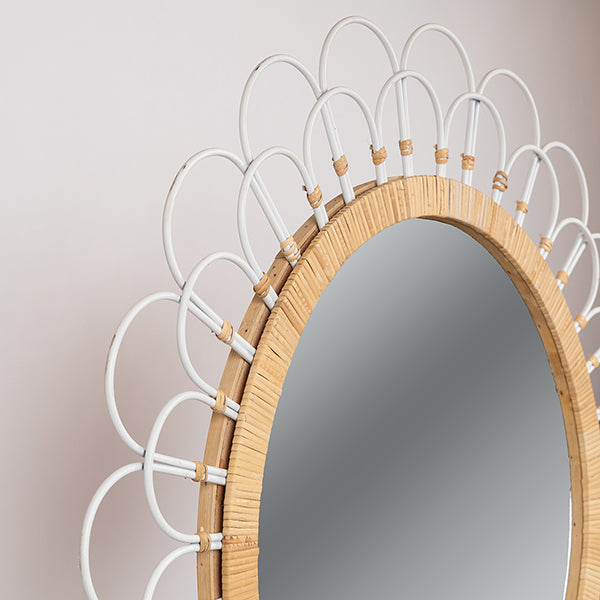 ΚΑΘΡΕΦΤΗΣ ΞΥΛΙΝΟΣ - ΜΕΤΑΛΛΙΚΟΣ NATURAL - ΛΕΥΚΟΣ 92x4x92