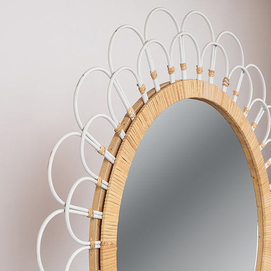 ΚΑΘΡΕΦΤΗΣ ΞΥΛΙΝΟΣ - ΜΕΤΑΛΛΙΚΟΣ NATURAL - ΛΕΥΚΟΣ 92x4x92