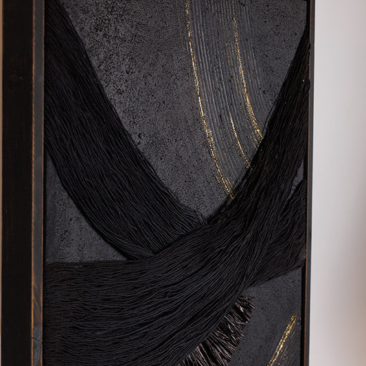 ΠΙΝΑΚΑΣ ΚΑΜΒΑΣ ΑΝΑΓΛΥΦΟΣ ΜΑΥΡΟΣ - ΧΡΥΣΟΣ 60x4x80