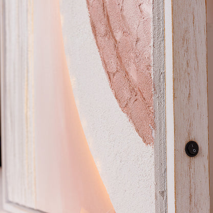 ΠΙΝΑΚΑΣ ΚΑΜΒΑΣ ΜΕ LED LIGHT ΑΝΑΓΛΥΦΟΣ ΜΠΕΖ - ΛΕΥΚΟΣ 60x5x80