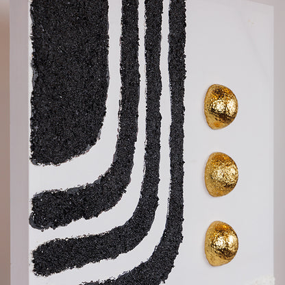 ΠΙΝΑΚΑΣ ΚΑΜΒΑΣ ΑΝΑΓΛΥΦΟ ΣΧΕΔΙΟ ΛΕΥΚΟΣ - ΜΑΥΡΟΣ - ΧΡΥΣΟΣ 60x7x80