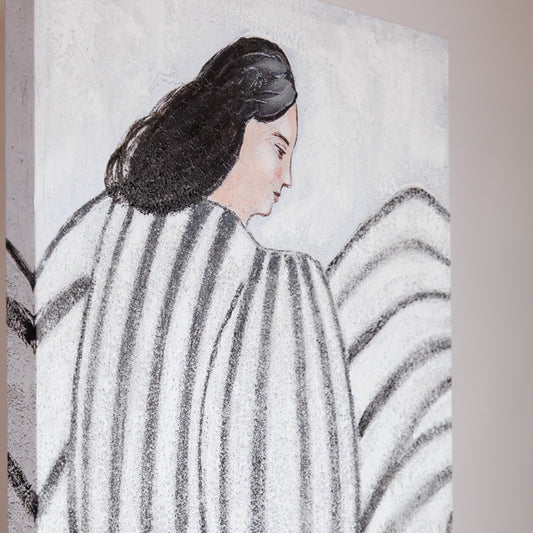 ΠΙΝΑΚΑΣ ΚΑΜΒΑΣ ΓΥΝΑΙΚΑ ΛΕΥΚΟΣ - ΜΑΥΡΟΣ 60x3.8x90