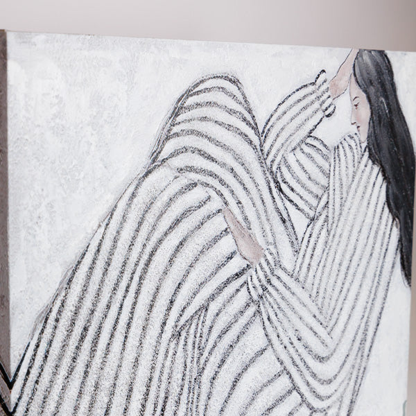 ΠΙΝΑΚΑΣ ΚΑΜΒΑΣ ΓΥΝΑΙΚΑ ΛΕΥΚΟΣ - ΜΑΥΡΟΣ 60x3.8x90