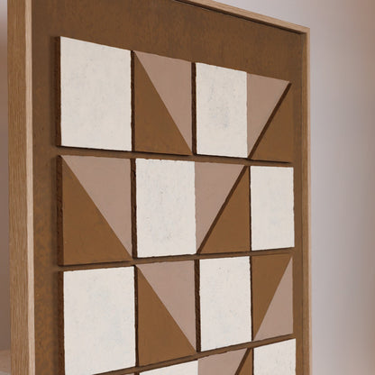 ΠΙΝΑΚΑΣ ΚΑΜΒΑΣ 3D ΤΕΤΡΑΓΩΝΑ ΚΑΦΕ - ΜΠΕΖ 60x2.9x80