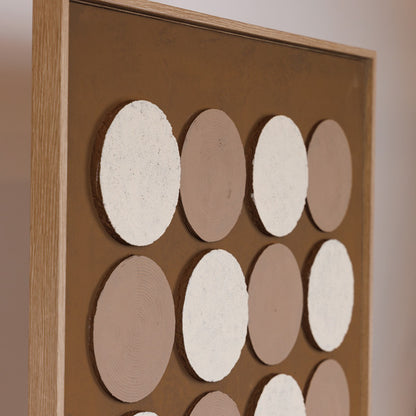 ΠΙΝΑΚΑΣ ΚΑΜΒΑΣ 3D ΚΥΚΛΟΙ ΚΑΦΕ - ΜΠΕΖ 60x2.9x80