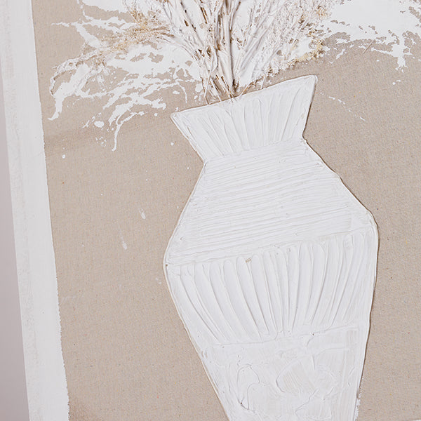 ΠΙΝΑΚΑΣ ΚΑΜΒΑΣ ΒΑΖΟ ΜΕ ΣΤΑΧΥΑ ΜΠΕΖ - ΛΕΥΚΟΣ 62x5x122