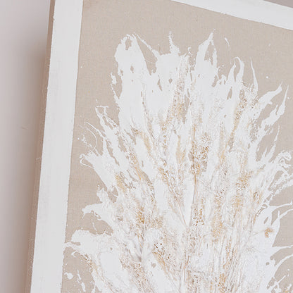 ΠΙΝΑΚΑΣ ΚΑΜΒΑΣ ΒΑΖΟ ΜΕ ΣΤΑΧΥΑ ΜΠΕΖ - ΛΕΥΚΟΣ 62x5x122