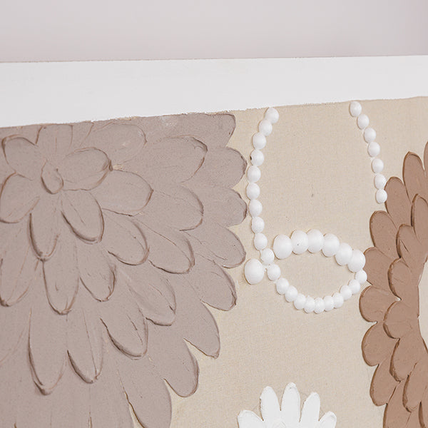 ΠΙΝΑΚΑΣ ΚΑΜΒΑΣ ΛΟΥΛΟΥΔΙΑ ΜΠΕΖ - ΛΕΥΚΟΣ - ΚΑΦΕ 120x3x60