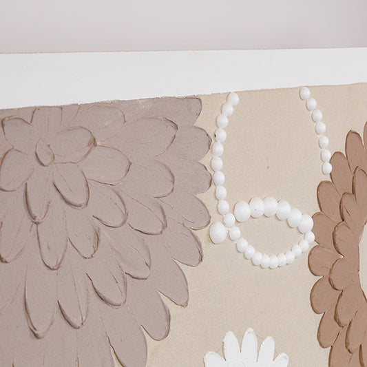 ΠΙΝΑΚΑΣ ΚΑΜΒΑΣ ΛΟΥΛΟΥΔΙΑ ΜΠΕΖ - ΛΕΥΚΟΣ - ΚΑΦΕ 120x3x60