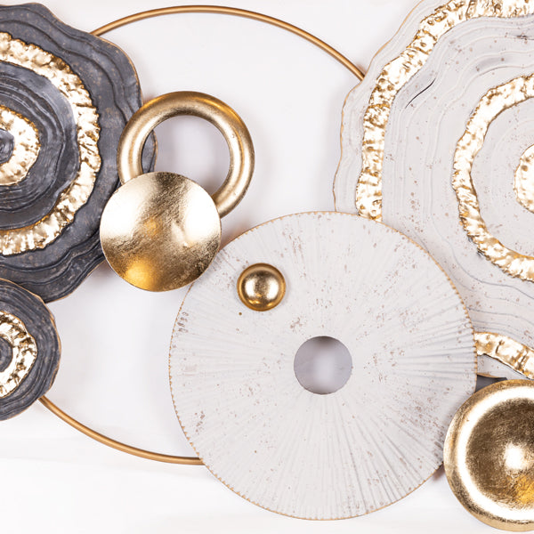 ΔΙΑΚΟΣΜΗΤΙΚΟ ΤΟΙΧΟΥ ΜΕΤΑΛΛΙΚΟ ΓΚΡΙ - ΧΡΥΣΟ - ΛΕΥΚΟ 127.5x6x63