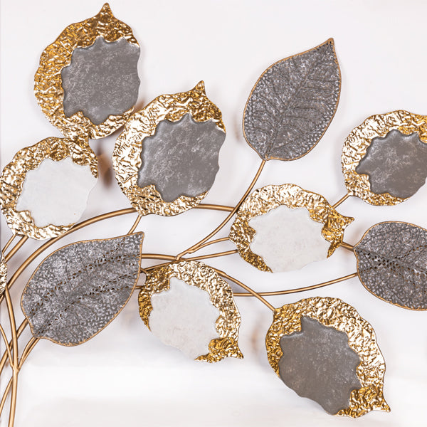 ΔΙΑΚΟΣΜΗΤΙΚΟ ΤΟΙΧΟΥ ΦΥΛΛΑ ΜΕΤΑΛΛΙΚΟ ΓΚΡΙ - ΛΕΥΚΟ - ΧΡΥΣΟ 118x5.5x60