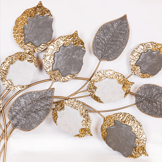 ΔΙΑΚΟΣΜΗΤΙΚΟ ΤΟΙΧΟΥ ΦΥΛΛΑ ΜΕΤΑΛΛΙΚΟ ΓΚΡΙ - ΛΕΥΚΟ - ΧΡΥΣΟ 118x5.5x60