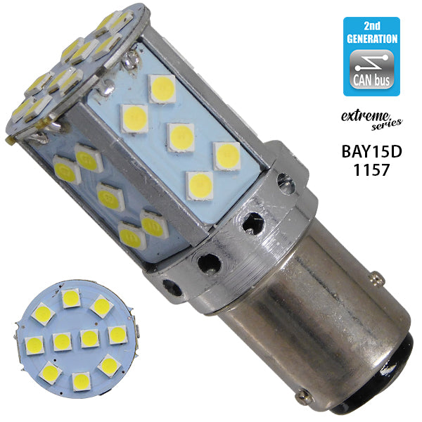 Λαμπτήρας LED Extreme Series Can-Bus 2ης Γενιάς με βάση 1157 15W 12v Ψυχρό Λευκό 6000k GloboStar 81242