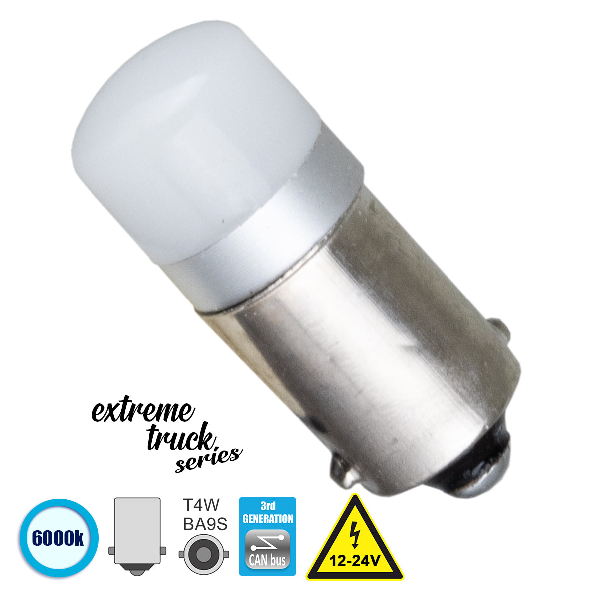 BA9S-T4W 81293 Λάμπα Ba9S T4W CANbus LED 1W 150lm 360° DC 12-24V IP20 Ψυχρό Λευκό 6000K - 1 x Epistar SMD3030 Chip - Μ1.1 x Π1.1 x Υ2.6