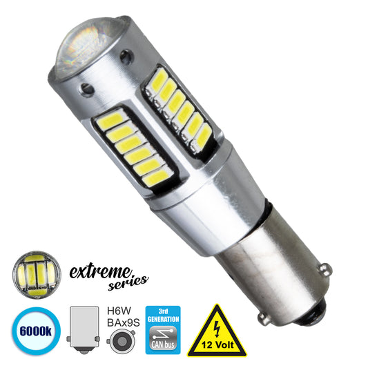 BA9S - T4W 81299 Λάμπα Αυτοκινήτου 3rd Generation Can-Bus Extreme Series LED 30 SMD 4014 6W 900lm 360° DC 12V IP20 Ψυχρό Λευκό 6000K