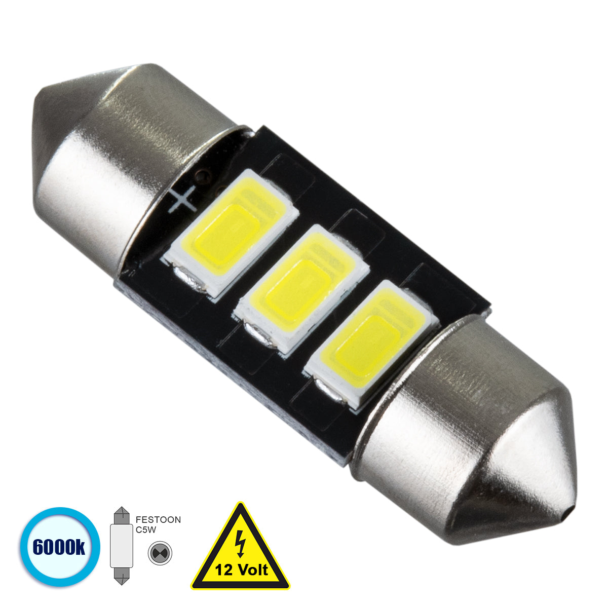 C5W 81301 Λάμπα Αυτοκίνητου 31mm FESTOON - LED 3 SMD 5630 1.5W 225lm 120° DC 12V IP20 Ψυχρό Λευκό 6000K