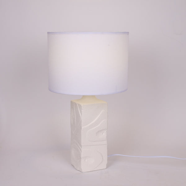 ΕΠΙΤΡΑΠΕΖΙΟ ΦΩΤΙΣΤΙΚΟ ΜΕ ΥΦΑΣΜΑΤΙΝΟ ΚΑΠΕΛΟ ΚΕΡΑΜΙΚΟ ΛΕΥΚΟ 28x46εκ