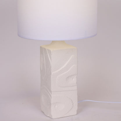 ΕΠΙΤΡΑΠΕΖΙΟ ΦΩΤΙΣΤΙΚΟ ΜΕ ΥΦΑΣΜΑΤΙΝΟ ΚΑΠΕΛΟ ΚΕΡΑΜΙΚΟ ΛΕΥΚΟ 28x46εκ