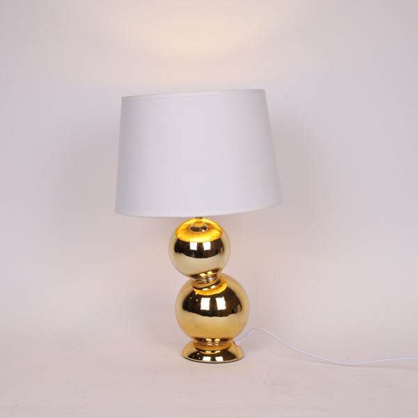 ΕΠΙΤΡΑΠΕΖΙΟ ΦΩΤΙΣΤΙΚΟ ΜΕ ΥΦΑΣΜΑΤΙΝΟ ΚΑΠΕΛΟ ΚΕΡΑΜΙΚΟ ΧΡΥΣΟ-ΛΕΥΚΟ 30x48εκ