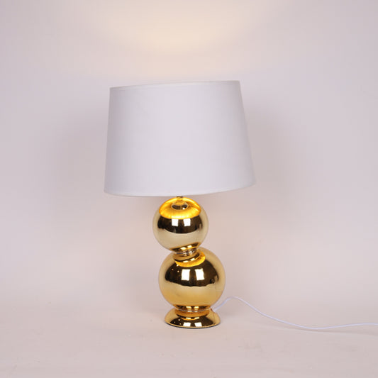 ΕΠΙΤΡΑΠΕΖΙΟ ΦΩΤΙΣΤΙΚΟ ΜΕ ΥΦΑΣΜΑΤΙΝΟ ΚΑΠΕΛΟ ΚΕΡΑΜΙΚΟ ΧΡΥΣΟ-ΛΕΥΚΟ 30x48εκ