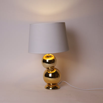 ΕΠΙΤΡΑΠΕΖΙΟ ΦΩΤΙΣΤΙΚΟ ΜΕ ΥΦΑΣΜΑΤΙΝΟ ΚΑΠΕΛΟ ΚΕΡΑΜΙΚΟ ΧΡΥΣΟ-ΛΕΥΚΟ 30x48εκ