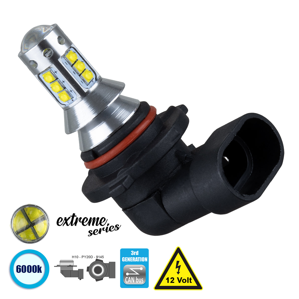 81439 Λάμπα Αυτοκίνητου H10 3rd Generation Can-Bus Extreme Series LED 16 CREE XBD 15W 2115lm 360° DC 12V IP20 Ψυχρό Λευκό 6000K