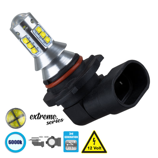 81443 Λάμπα Αυτοκίνητου HB4 9006 3rd Generation Can-Bus Extreme Series LED 16 CREE XBD 15W 2115lm 360° DC 12V IP20 Ψυχρό Λευκό 6000K