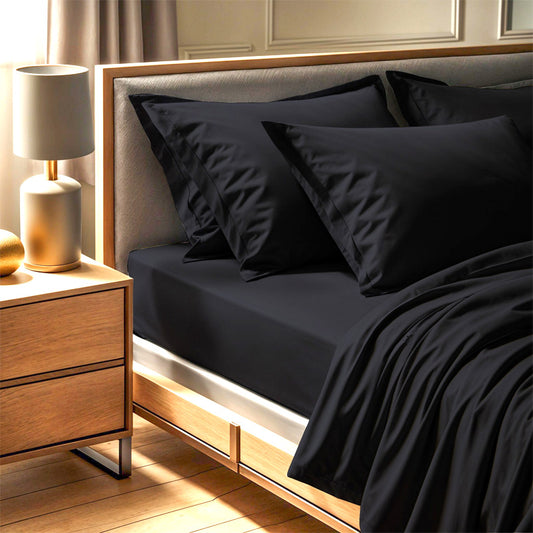 Σεντόνι Tonne Cotton Box Μονό 180x240εκ Χρώμα Μαύρο