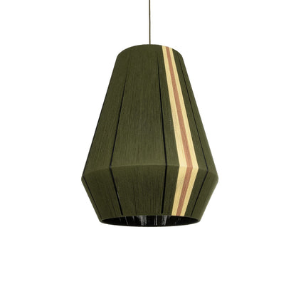 SALERNO 02335 Boho Κρεμαστό Φωτιστικό Πλέγμα Μονόφωτο 1 x E27 IP20 Πράσινο, Μπεζ & Καφέ Νήμα - Μ50 x Π50 x Υ60cm