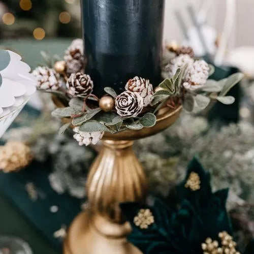 Κηροπήγιο Μπαρόκ Ματ Χρυσό 11x11x17