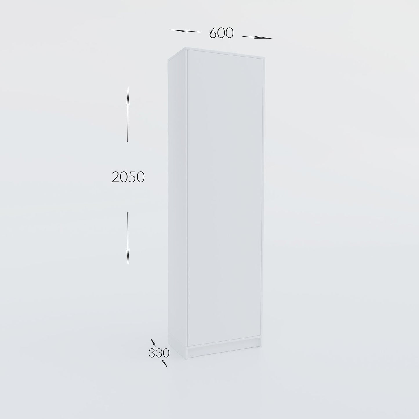 Ντουλάπα Sara Γκρι 60x33x205