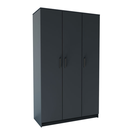 Ντουλάπα Τρίφυλλη Simple Γραφίτης 120x52x205
