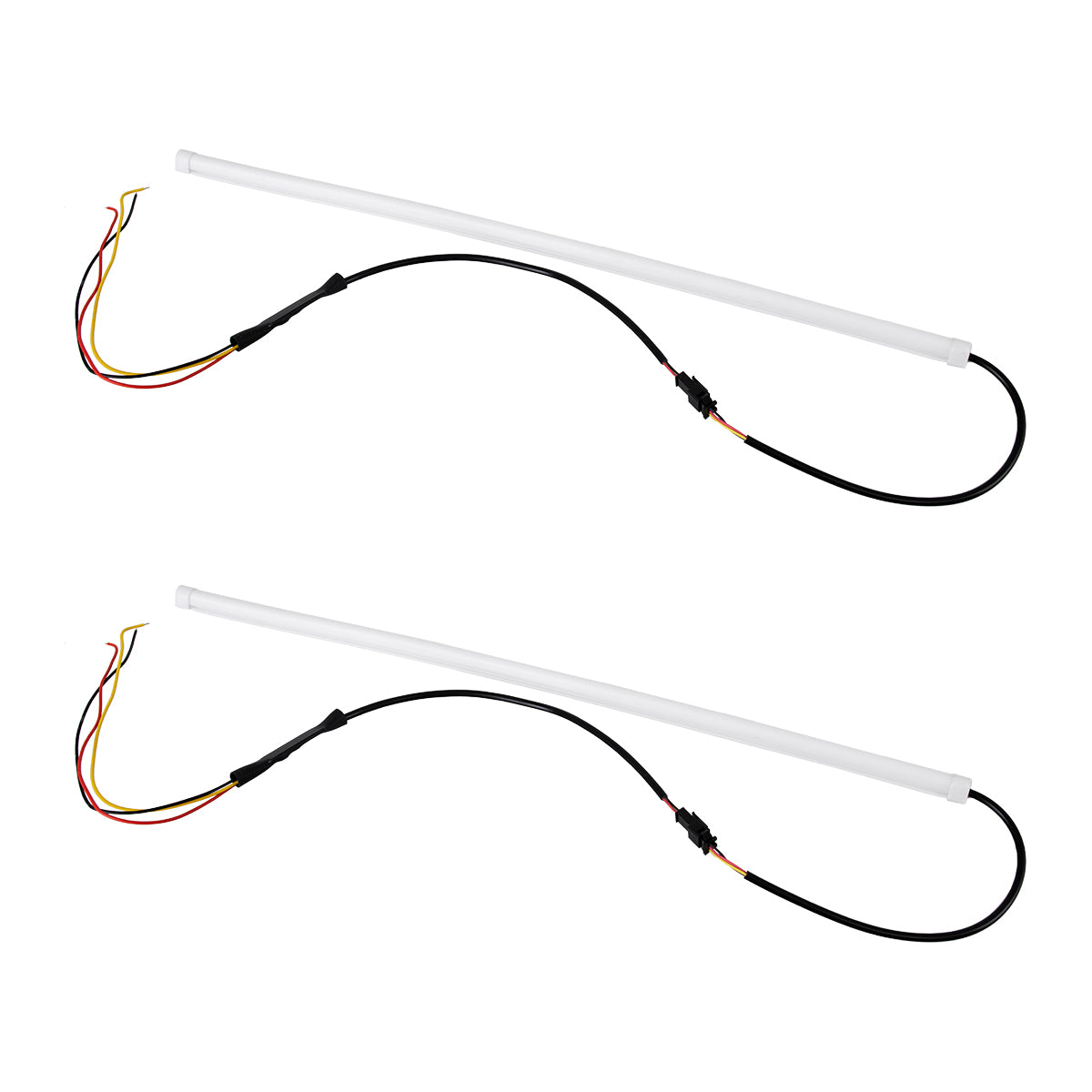 81725 Σετ 2 ΕΛΑΣΤΙΚΑ - FLEXIBLE DRL + FLASH TURN LIGHT LED CREE COB 60cm 12W 1800lm 360° DC 12V Αδιάβροχα IP65 Πορτοκαλί - Ψυχρό Λευκό 6000K