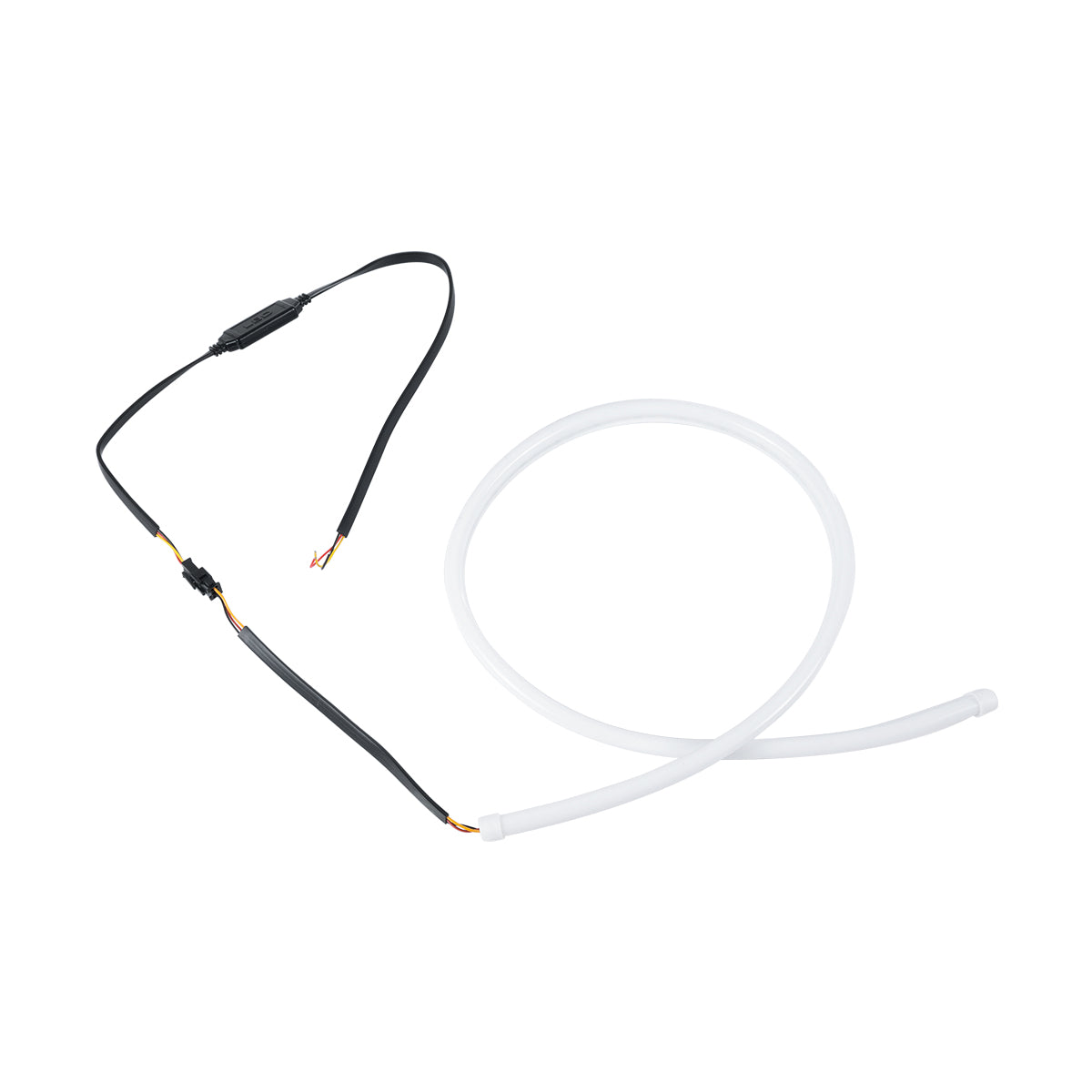 81726 Σετ 2 ΕΛΑΣΤΙΚΑ - FLEXIBLE DRL + FLASH TURN LIGHT LED CREE COB 85cm 16W 2400lm 360° DC 12V Αδιάβροχα IP65 Πορτοκαλί - Ψυχρό Λευκό 6000K