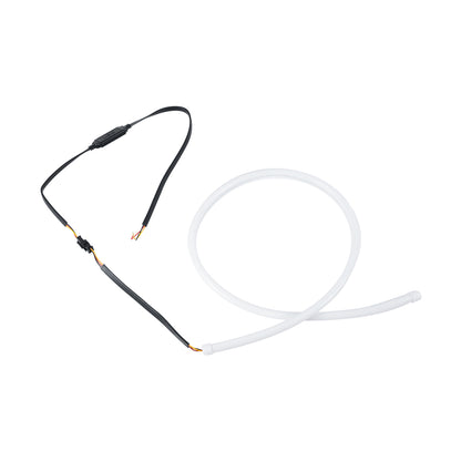 81726 Σετ 2 ΕΛΑΣΤΙΚΑ - FLEXIBLE DRL + FLASH TURN LIGHT LED CREE COB 85cm 16W 2400lm 360° DC 12V Αδιάβροχα IP65 Πορτοκαλί - Ψυχρό Λευκό 6000K