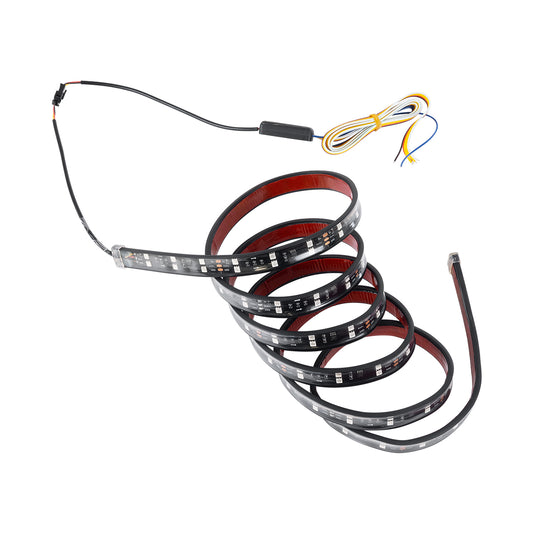 81736 Car Backlit LED Strip Εύκαμπτη Ταινία 240cm Σήμανσης DRL Αυτοκινήτου με Ασύρματο Χειριστήριο IR LED SMD 5050 14W DC 9-30V Αδιάβροχη IP65 RGB