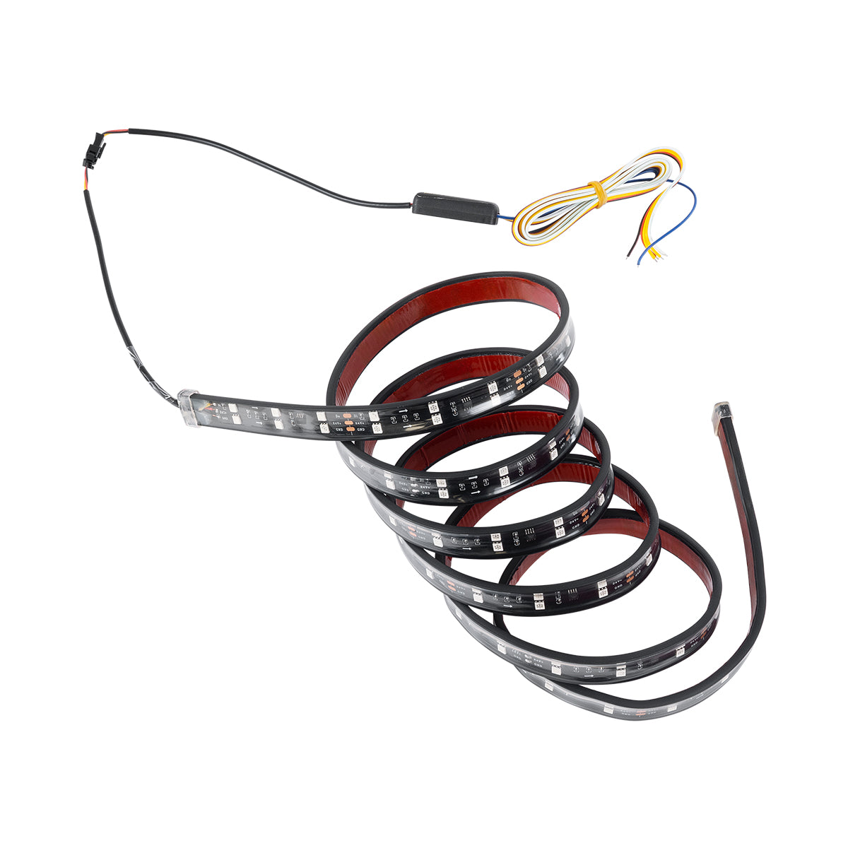 81736 Car Backlit LED Strip Εύκαμπτη Ταινία 240cm Σήμανσης DRL Αυτοκινήτου με Ασύρματο Χειριστήριο IR LED SMD 5050 14W DC 9-30V Αδιάβροχη IP65 RGB