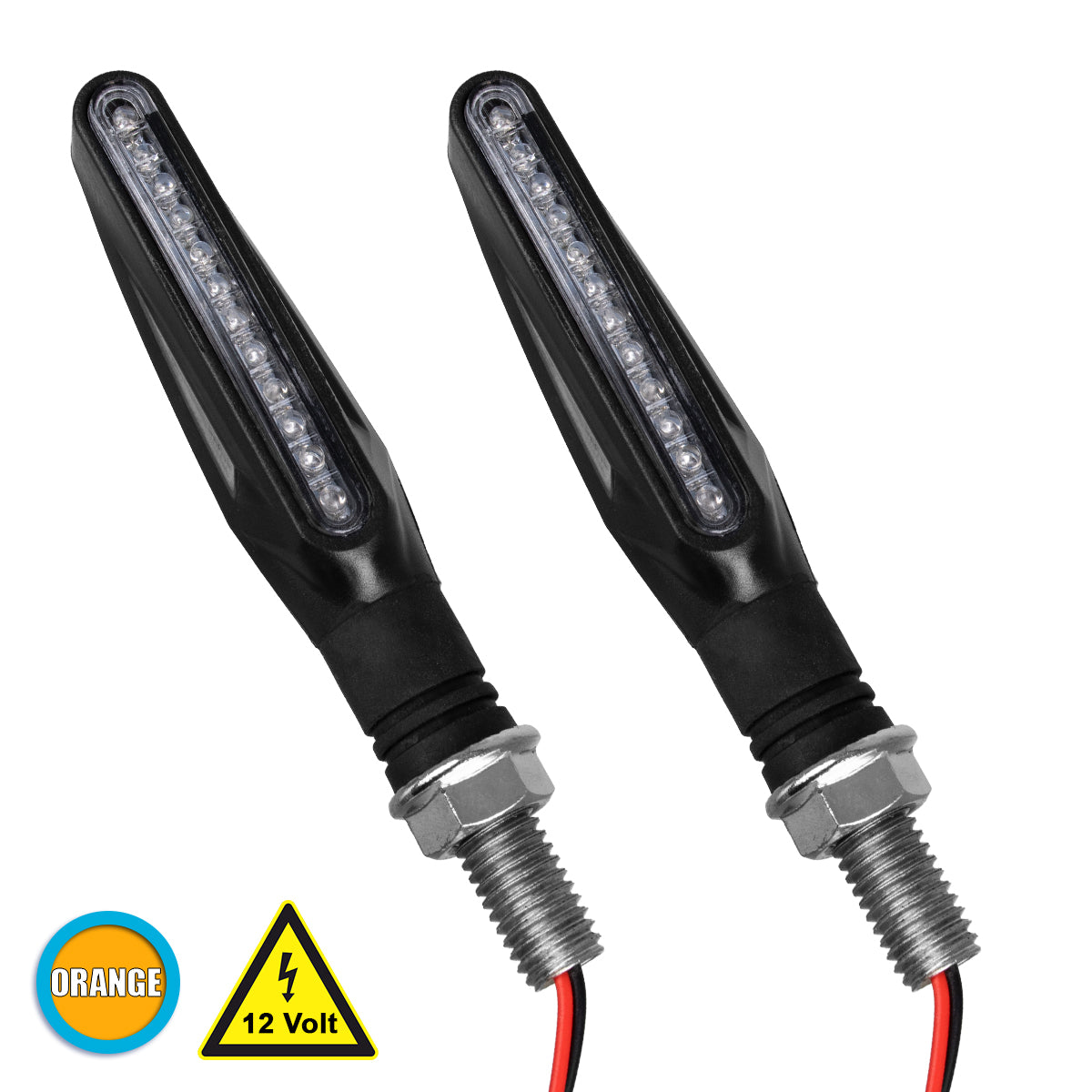 81753 ΣΕΤ 2 x Φλας Μοτοσυκλέτας Universal Line LED SMD 5050 5W DC 12V Πορτοκαλί Αδιάβροχα IP65