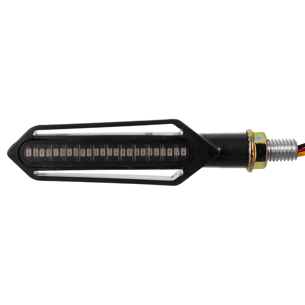 81756 ΣΕΤ 2 x Φλας Μοτοσυκλέτας Universal Knife LED SMD 5050 5W DC 12V 2 Λειτουργιών Κόκκινο για Πορείας-Stop & με Τρεχούμενο Εφέ Φωτισμού Πορτοκαλί για Φλας Αδιάβροχα IP65