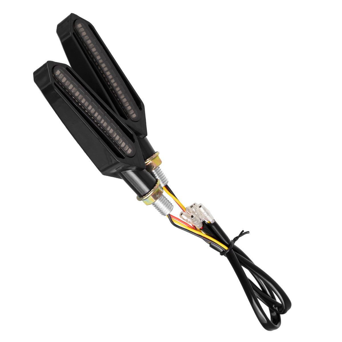 81756 ΣΕΤ 2 x Φλας Μοτοσυκλέτας Universal Knife LED SMD 5050 5W DC 12V 2 Λειτουργιών Κόκκινο για Πορείας-Stop & με Τρεχούμενο Εφέ Φωτισμού Πορτοκαλί για Φλας Αδιάβροχα IP65