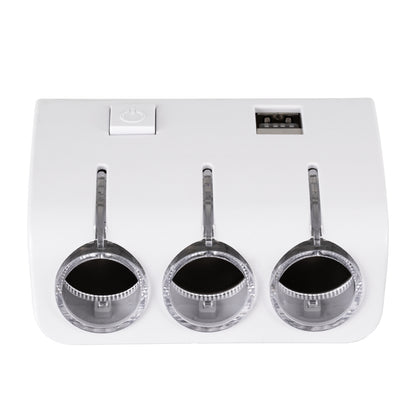 81807 Πολύπριζο - Φορτιστής Αυτοκινήτου 2 x USB 3.1A & 3 x Θύρες Αναπτήρα Αυτοκινήτου DC 12-24V Max 60W Μαύρο Λευκό