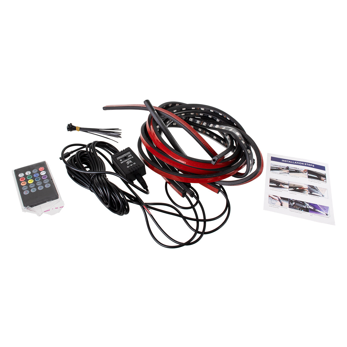 UNDERBODY 81841 Κιτ Διακοσμητικού Φωτισμού Αυτοκινήτου με IR Ασύρματο Χειριστήριο LED 72W 4320lm 120° DC 12V Αδιάβροχο IP65 Πολύχρωμο RGB - 2 Τεμάχια x Μ90 x Π1.3 x Υ1.3cm & 2 Τεμάχια x Μ120 x Π1.3 x Υ1.3 - Πακέτο 4 Τεμαχίων