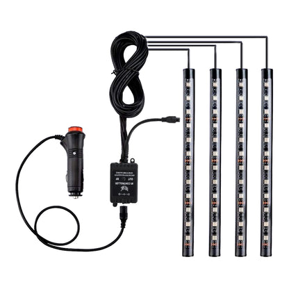 81842 Car Underglow LED Tube Kit - Κρυφός Φωτισμός Αυτοκινήτου DC 12V 20W με Χειριστήριο Αδιάβροχο IP68 Πολύχρωμο RGB