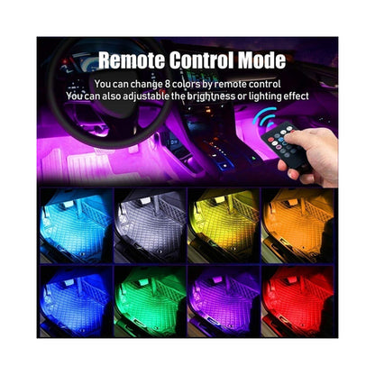 81842 Car Underglow LED Tube Kit - Κρυφός Φωτισμός Αυτοκινήτου DC 12V 20W με Χειριστήριο Αδιάβροχο IP68 Πολύχρωμο RGB