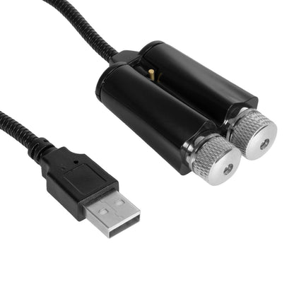 81845-DUAL Διακοσμητικό Φωτιστικό Ειδικών Φωτορυθμικών Εφέ PARTY Disco LASER DC 5V με Καλώδιο Τροφοδοσίας USB Κόκκινο IP20 Μ3.5 x Π3.5 x Υ21.5cm