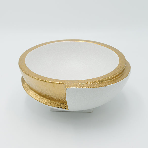 ΜΠΩΛ ΔΙΑΚΟΣΜΗΤΙΚΟ ΚΕΡΑΜΙΚΟ ΛΕΥΚΟ - ΧΡΥΣΟ 23.5x23x10.5