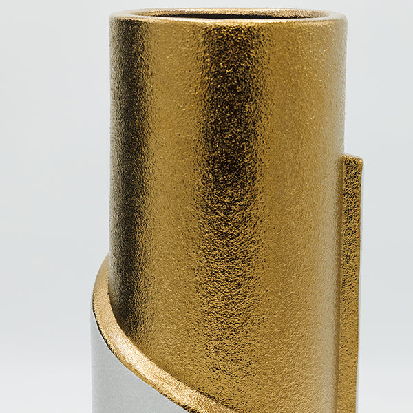 ΒΑΖΟ ΚΕΡΑΜΙΚΟ ΛΕΥΚΟ - ΧΡΥΣΟ 13.5x13.5x36.5