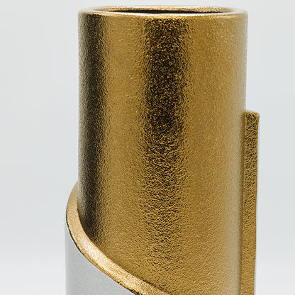 ΒΑΖΟ ΚΕΡΑΜΙΚΟ ΛΕΥΚΟ - ΧΡΥΣΟ 13.5x13.5x36.5