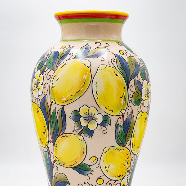 ΒΑΖΟ ΚΕΡΑΜΙΚΟ ΜΠΕΖ ΜΕ ΛΕΜΟΝΙΑ 20.7x20.7x39.5